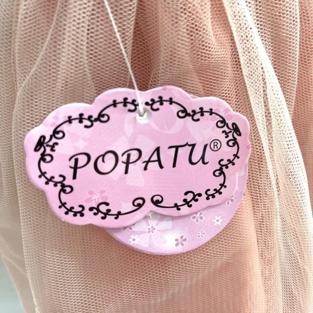 Popatu Floral Embroidery Tulle Dress NWT Size 18M